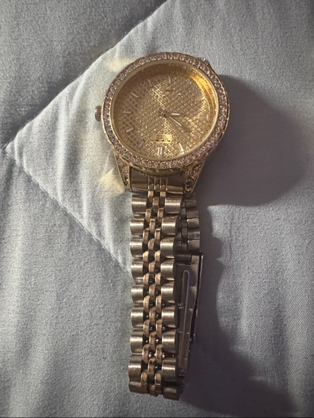 Milano Played gold Watch With Stones